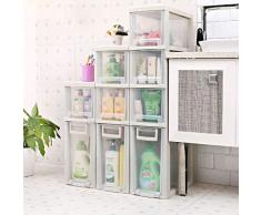 Gap Storage Slim Slide Out Tower Rack Regal mit Rädern für Wäsche, Bad & Küche, Lagerschrank neben Kühlschrank Kunststoff Rollregal mit Schubladen, 3-stufig und 4-stufig ( Size : 22 x 43.3 x 62.5 cm )