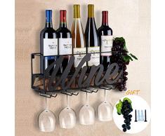 Tinyuet Weinregal , Weinflaschenbox für die Wand/Flaschenhalter/Glas/Dekor für Zuhause und die Küche - Wine