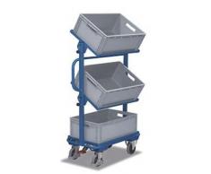 Variofit Beistellwagen, 3 Kästen (2x neigbar, 1x fest), Ladefläche 612x412 mm