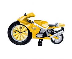 CattleBie Kreative Künstlerisches Motorrad Wecker Tischuhr Modell for Haushalts-Regal Schmuck (Color : Yellow)