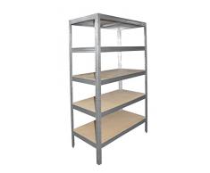 PROFI Steckregal SL 200x100x60 cm verzinkt mit 5 Böden - Kellerregal Lagerregal Schwerlastregal Garagenregal Regalsystem Fachbodenregal Werkstattregal Haushaltsregal Ordnerregal Metallregal Regal