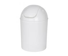 Wenko 21884100 Economic Abfalleimer mit Schwingdeckel, 19,8 x 19,8 x 31,5 cm, Weiß