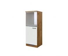MMR Midi-Kühlschrank- und Herdumbauschrank GLASGOW - Umbauschrank - 1-türig - 60 cm breit - Creme Matt