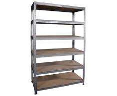 PROFI Steckregal SL 200x100x45 cm verzinkt mit 6 Böden - Kellerregal Lagerregal Profilregal Schwerlastregal Garagenregal Regalsystem Fachbodenregal Werkstattregal Haushaltsregal Ordnerregal Metallregal Regal