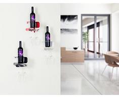 Weinregal Weinflaschenhalter Hängeregal für Wein Glashalter Regal Bar Set rot Küchenregal Glasregal