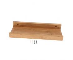 Schwebend Wandregal Küchenregal Holz Metall Regal Gewürzregal Gewürzboard CD Regal - Holzfarbe