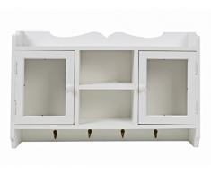 ts-ideen Landhaus Stil Küchenschrank Küchenregal Wand Hänge Schrank Regal in Weiß