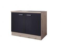 Smart Möbel Komplettspüle 86 cm mit 100er Unterschrank Anthrazit - Lino