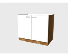 Smart Möbel Spülenunterschrank ohne Arbeitsplatte 100 cm Perlmutt glänzend - Como