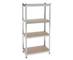 ESTEXO Steckregal 160x80x40 cm 320 kg 4 Böden Lagerregal Werkstattregal verzinkt