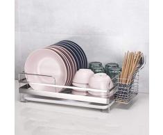 LIMING Tellerregal 304 Edelstahl Countertop Drain Fett Einzelschicht-ausziehbare Ablaufwanne Regal Küche Lagerung (Farbe : A)