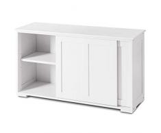 GOPLUS Sideboard Farbewahl, Küchenschrank Badschrank Wohnzimmerregel Beistellschrank Mehrzweckschrank (Weiß)