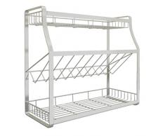 Polai 3 Etagen Gewürzregal Küchenregal, Küchen Regal Metall, Küchenregal Standregal Arbeitsplatte für Küche, Badezimmer, Bad und Büro, 45cm