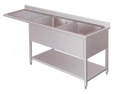 Spülzentrum 2 Becken rechts Spültisch Spüle Abwaschtisch Gewerbe Gastronomie