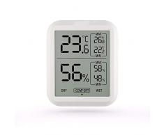 SQWK Hochpräzises digitales Thermometer Hygrometer Temperatur-Feuchtigkeitsmessgerät Monitor Elektronische Innenwetterstation 1,9 Zoll & Unter Fotofarbe