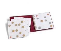 Leuchtturm 310704 Münzalbum NUMIS in rot mit 5 Hüllen für verschieden große Münzen | Für Münzen mit Ø 44, 34, 25, 17mm | rot
