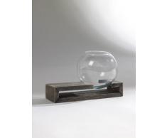 Design-Vase SPHERE, Glas in Holz