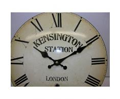 Gewölbte Shabby Chic Wanduhr KENSINGTON Metall 33cm Bahnhofsuhr Nostalgie Antik