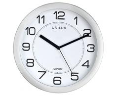 UNILUX 400094404 Attraction Wanduhr magnetisch 22 cm geräuchlos Nicht-tickende stille leise Uhr Magnet-Uhr mit modernem Ziffernblatt Magnetwanduhr in grau silber