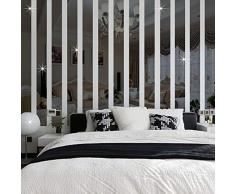 NAHUIYI Wandaufkleber50Pcs Lange Rechteck Bar Spiegelwand Aufkleber Entfernbarer Hauptdekor Acrylwand Border Aufkleber Tv Hintergrund,Schwarz