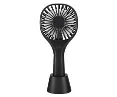 HaiQianXin Tragbarer Mini-Ventilator mit einstellbarer Windgeschwindigkeit für Büroräume im Freien (Color : Black)