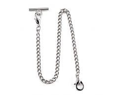 TREEWETO Taschenuhr Kette 14.7 inch (37.5 cm) Silber