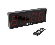 POWRX Timer 4 Stellen Led | Time Board | Count Down - Up Timer | Stoppuhr | 43 x 16 x 5 cm | Count Up | Uhrzeit | Intervall Timer