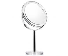 Beautifive Schminkspiegel Kosmetikspiegel Spiegel Kosmetik Vergrößerungsspiegel mit 1x / 7X Vergrößerung 360°Drehbar Tischspiegel für Make Up Silber