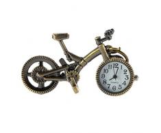 Mode Vintage Bronze Farbe Fahrrad schlüsselanhänger Uhr Quarz Taschenanhänger Uhr Halskette Pullover schlüsselkette Stationäre