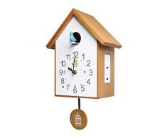 Xiaokeai Mit Arabisch Ziffer Wanduhren Pendel-Wanduhr aus massivem Holz Intelligente stündliche Wanduhr, die Glocken Werden automatisch deaktiviert [Küche und Familie] geräuscharm (Color : B)