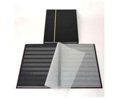 Goldhahn 32 Schwarze Seiten A4 Briefmarkenalbum, Einsteckbuch, schwarz, mit Klarsichtstreifen Briefmarken für Sammler