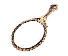 IPOTCH Antiker Spiegel Handspiegel Kosmetikspiegel 250 x 115 mm - Antikes Gold