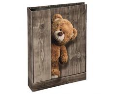 Hama Einsteck-Fotoalbum Batzi, Memo-Album mit 100 schwarzen Seiten, zum Einstecken von 200 Fotos im Format 10x15, Teddy-Bär Motiv, 19x25cm, CD-Tasche, Einsteckalbum Fotobuch