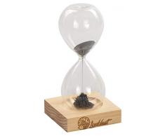 LAUBLUST Magnetische Sanduhr - 16x8x8cm, Natur, Laufzeit ca. 1 Minute - Dekoratives Stundenglas Inkl. Holz-Sockel, Magneten und Magnet-Sand | Wohnzimmer Dekoration | Schreibtisch-Uhr | Geschenk-Idee