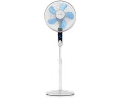 Brandson - Standventilator DC Silent mit Fernbedienung + LED Display - 24 Geschwindigkeiten - Oszillation 80 Grad - Ventilator sehr leise - Höhe verstellbar - Kopf um 35 Grad neigbar - Weiss