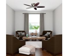 Hunter Deckenventilator Low Profile II Wendeflügel, 1 Stück, 112/132 cm, chrom gebürstet/ahorn/braun, 24372