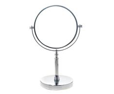 TUKA Standspiegel 10 fach Vergrößerung, 6 inch Kosmetikspiegel 360° drehbar. Verchromten Schminkspiegel Rasierspiegel Tischspiegel Badzimmerspiegel, Doppelseitig: Normal+ 10x Vergrößerung, TKD3106-10x