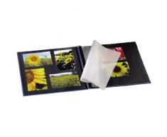 Hama Jumbo Fotoalbum, 36 x 32 cm, 50 schwarze Seiten, 25 Blatt, mit Ausschnitt für Bildeinschub, Fotobuch blau