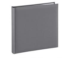 Hama Fotoalbum Jumbo 30x30 cm (Fotobuch mit 80 weißen Seiten, Album für 320 Fotos zum Selbstgestalten und Einkleben) grau