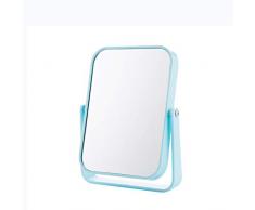 MAEKGX Kosmetikspiegel, Premium Large Tabletop Badezimmerspiegel mit Stand-Kosmetikspiegel, All Direction Swivel,Blue