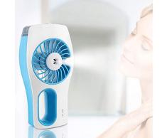 vitutech Handventilator, Mini USB Ventilator, Standventilator mit Kühlung, Mini Tischventilator Desktop Lüfter Personal Fan mit 3 Verschiedene Zirkulationsmodus für Reisen und Zuhause - Blau