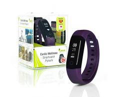 Sharon Fitnessarmband Pulsuhr, Schrittzähler und Schlaftracker, Aktivitätstracker, Pulsmesser, Weckfunktion, Saunafest und Wasserdicht (IP68), Smartphone kompatibel für AOK Plus, iOS und Android