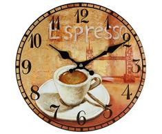 perla pd design Wanduhr Küchenuhr Vintage Design Espresso ca. Ø 28 cm