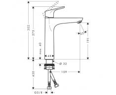 Hansgrohe Waschtisch-Einhebelmischer Focus ohne Ablaufgarnitur, verchromt, 31518000
