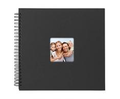 Goldbuch Spiralalbum Living Black, Erinnerungsalbum mit Bildausschnitt, Fotoalbum mit 50 schwarzen Seiten, Foto Album zum Einkleben, Fotobuch mit Einband in Leinenoptik, 25 093, Papier, 32x36 cm