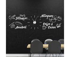 tjapalo® w-pkm271 Wandtattoo Küche Wandsticker Küchen Uhr Wanduhr Wandtattoo Küchensprüche Wandtattoo Uhr mit Uhrwerk 120x47cm