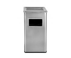 Standaschenbecher mit Mülleimer Edelstahl 61cm 45L Silber