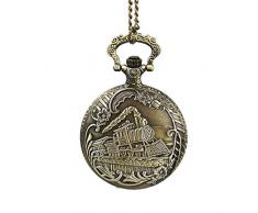 Taschenuhr Vintage Quarz Taschenuhr Klassische Skulptur Taschenuhr mit kurzer Kette für Männer Frauen – Geschenk für Geburtstag Jahrestag Weihnachten Vatertag