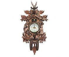 Homyl Kuckucksuhr Kuckucks Uhr Wanduhr braun Kunststoff für Kinderzimmeruhr - L