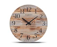 Cander Berlin MNU 8035 Wanduhr Holz 35 cm Holzuhr lautlos geräuschlos leise Vintage Massivholz modern